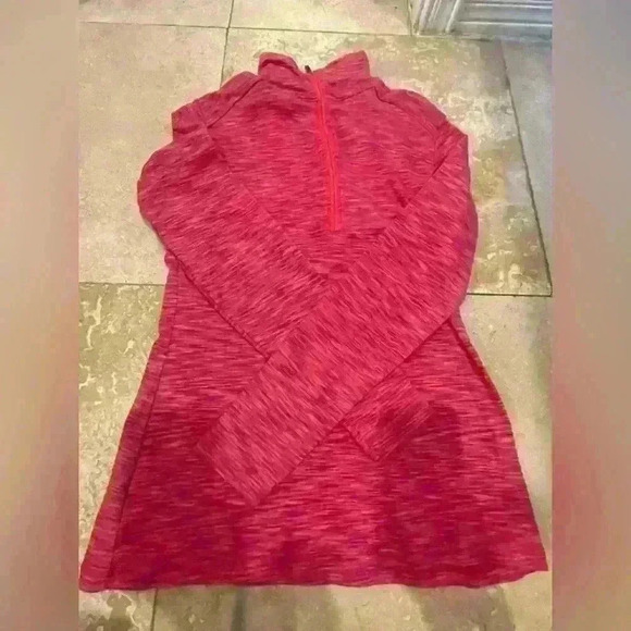 Columbia pink textured casual long sleeve top. Zip up collar. Size Large. - Picture 4 of 5